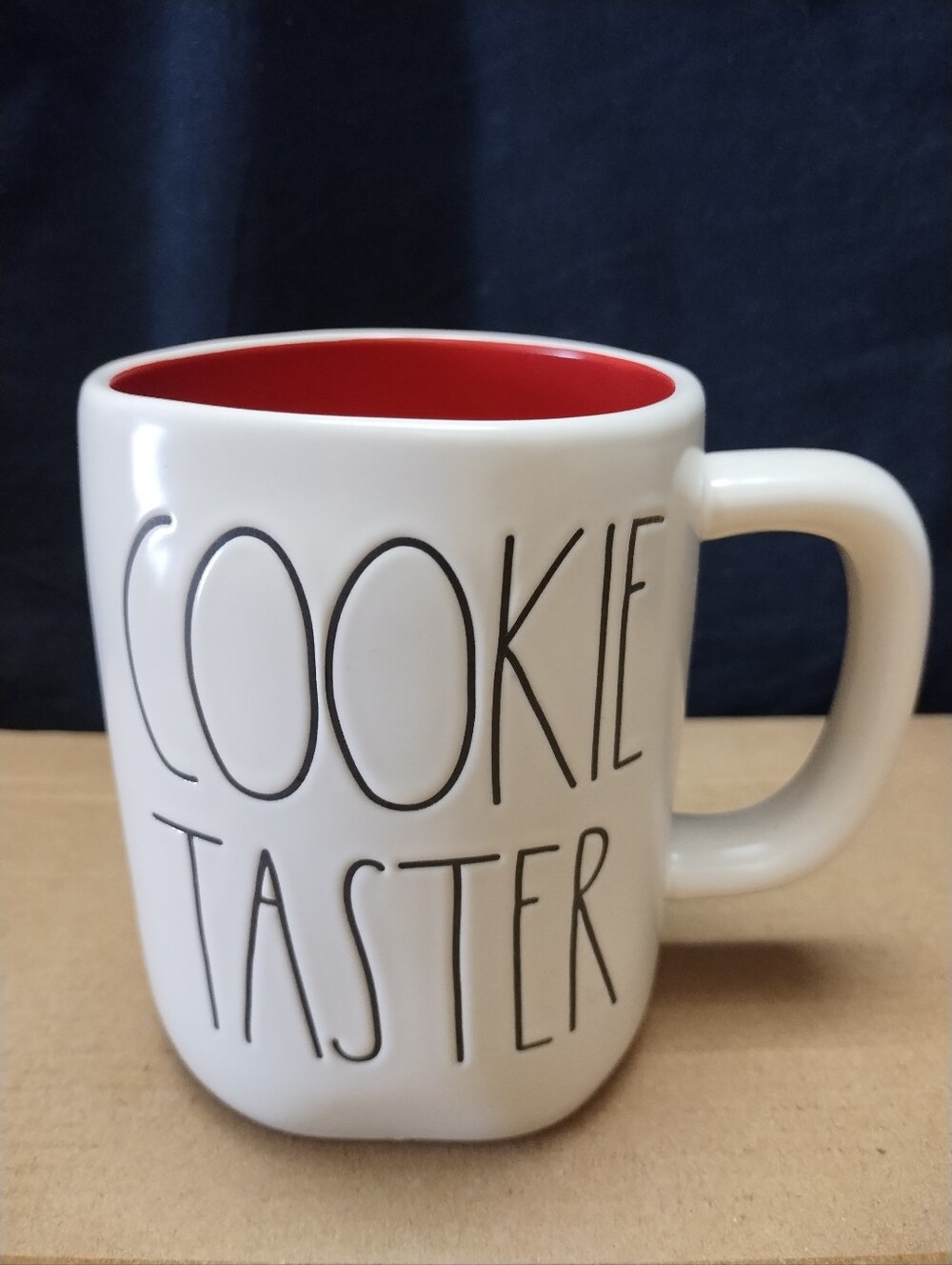 Rae Dunn Cookie Taster Mug Red Interior Christmas Festive Holiday Fun